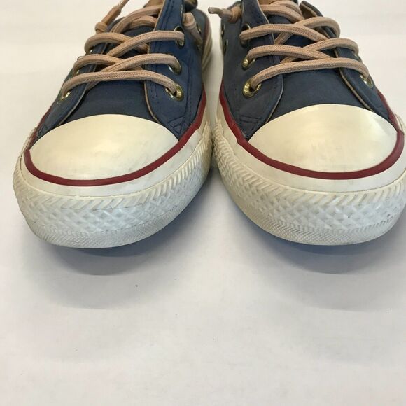 Converse Shoreline Navy Blue Slip On Sneakers w/ Elastic Back & Leather Laces 7 - Picture 6 of 13